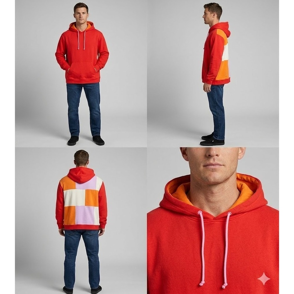 LEGO x Target Exclusive Hoodie Unisex 2X Red Colorblock Streetwear Outdoor